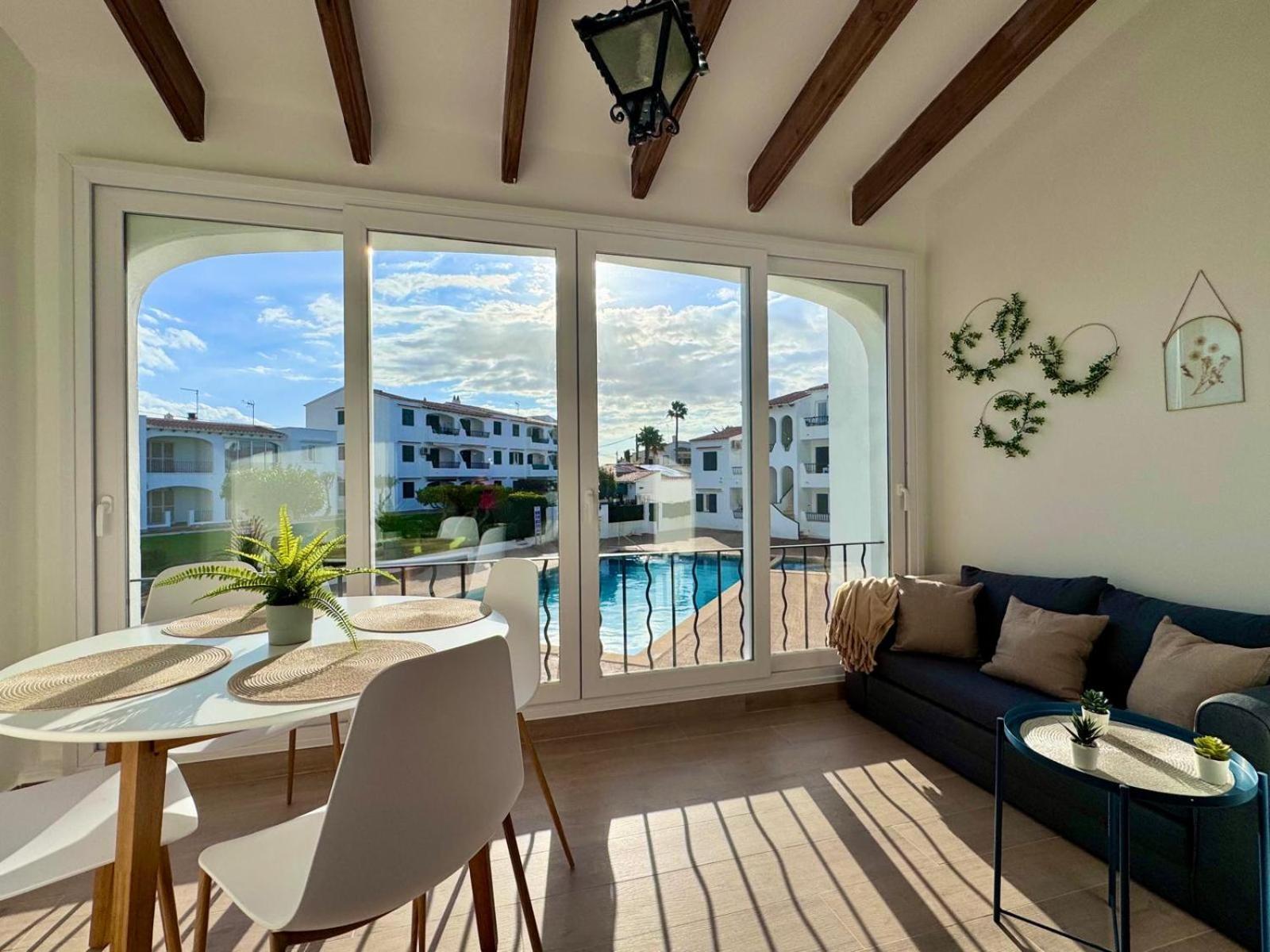 Precioso apartamento residencial con piscina Cala En Porter  Luaran gambar